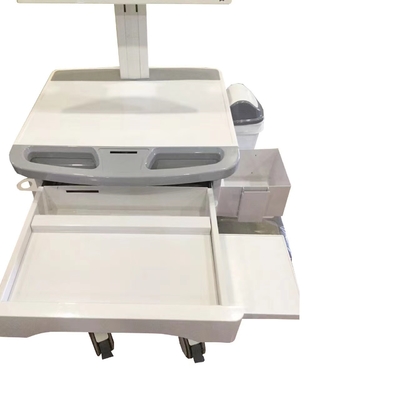 White Medical Mobile Information Nursing Cart With Brake Caster