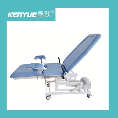Bule Color Electric 3 Fcuntion Delivery Bed 90cm Metal Multifunction Gynecological Table