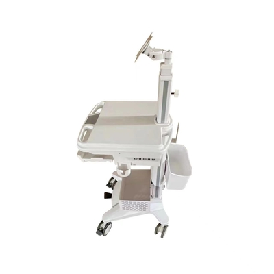 Aluminum Alloy Mobile Hospital Carts Medical Computer Carts White ABS