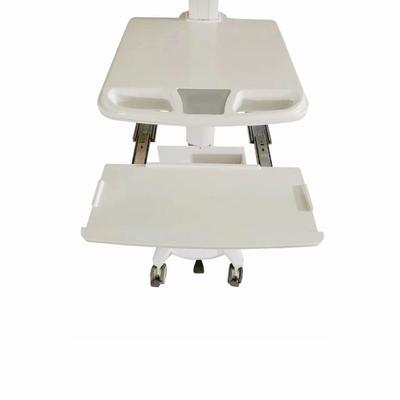 Aluminum Alloy Mobile Hospital Carts Medical Computer Carts White ABS