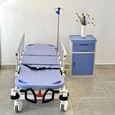 Hydraulic Ambulance Stretcher Trolley Blue For Hospital Medical