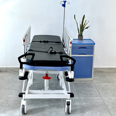 Hydraulic Ambulance Stretcher Trolley Blue For Hospital Medical