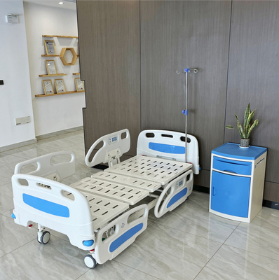 Blue Adjustable Electric Hospital Bed Five Function Hospital Bed