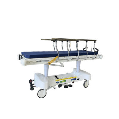 Height Adjustable Hydraulic Emergency Stretcher 2 Layers Hospital Patient Transport Trolley