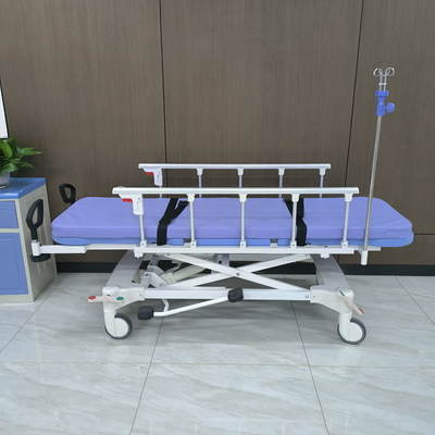 Blue Hydraulic Ambulance Stretcher Trolley Metal Imported For Patients