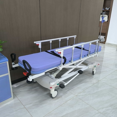 hydraulic stretcher Hsopital Equipment Medical Patient Trolley  folding guardrail Wheelchair transfer b