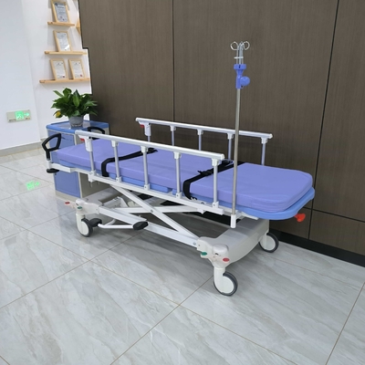hydraulic stretcher Hsopital Equipment Medical Patient Trolley  folding guardrail Wheelchair transfer b