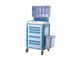 Plastic Anesthesia Medical Push Cart With Mute Wheel Aluminum Alloy Frame 630*470*1500mm