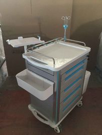 Stainless Steel Medical Trolley Cart , Hospital Icu Emergency Trolley Drug Delivery