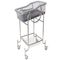 Four Silent Castor Stainless Steel Baby Bassinet Crib Adjustable Inclination Angle With ABS Plastic Basin