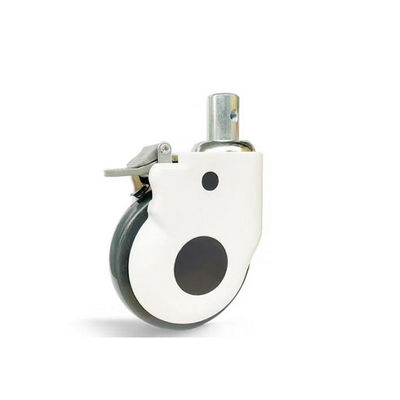 Medical Castors Caster 3/4 Inch Mute Plastic Wheel With Brake ABS Outer Cover