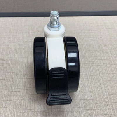 PU TPR Material M12X25MM Medical Caster Wheels With Brake Central Locking