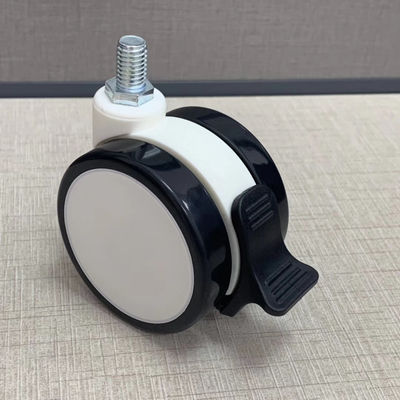 PU TPR Material M12X25MM Medical Caster Wheels With Brake Central Locking