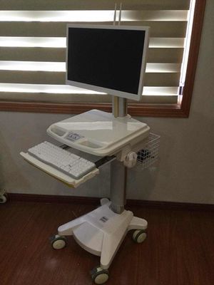Integrated Computer Workstation Trolley ABS Adjustable Profile Silent Castor