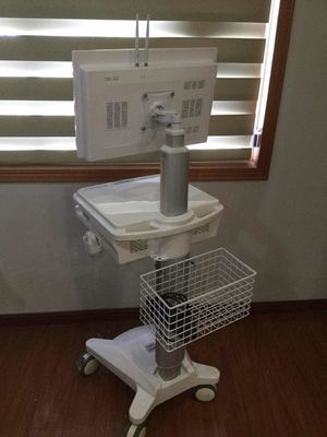 Integrated Computer Workstation Trolley ABS Adjustable Profile Silent Castor