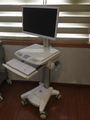 Integrated Computer Workstation Trolley ABS Adjustable Profile Silent Castor