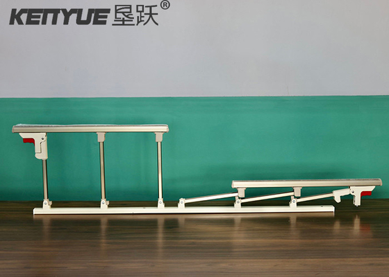 White Double Switch Medical Bed Side Rail Hexapole Aluminum Alloy