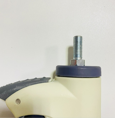 4 Inch Universal Wheel Hospital Medical Casters With Brake Creamy-White