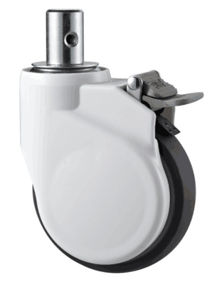 5 Inch White Medical Hospital Bed Casters ABS TPR Material For Hospitals