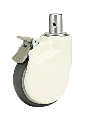 5 Inch White Medical Hospital Bed Casters ABS TPR Material For Hospitals