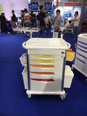 Hospital Medical White ABS Ambulance Cart With Four Wheels
