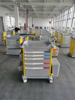 Hospital Medical White ABS Ambulance Cart With Four Wheels