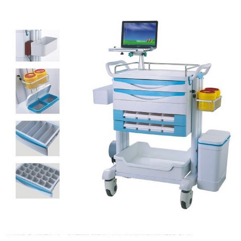 Emergency Medical Treatment Trolley Drug Delivery Cart With Optional
