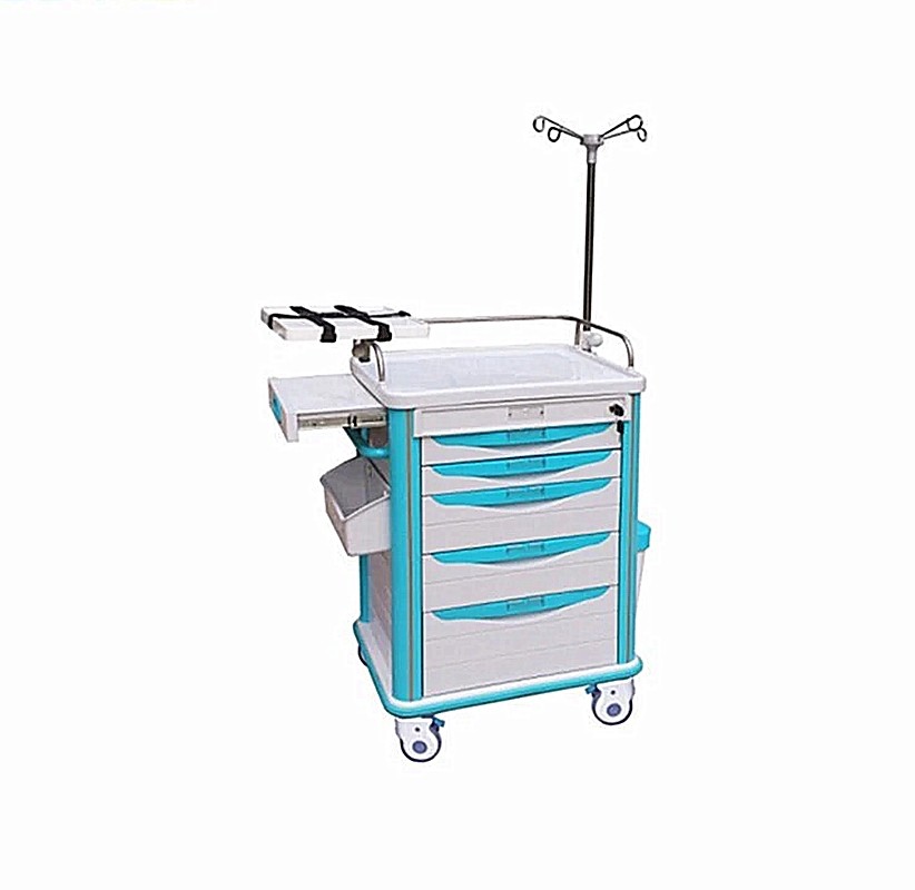 ABS Medicine Crash Cart Hospital Equipment Treatment Trolley Multi Function