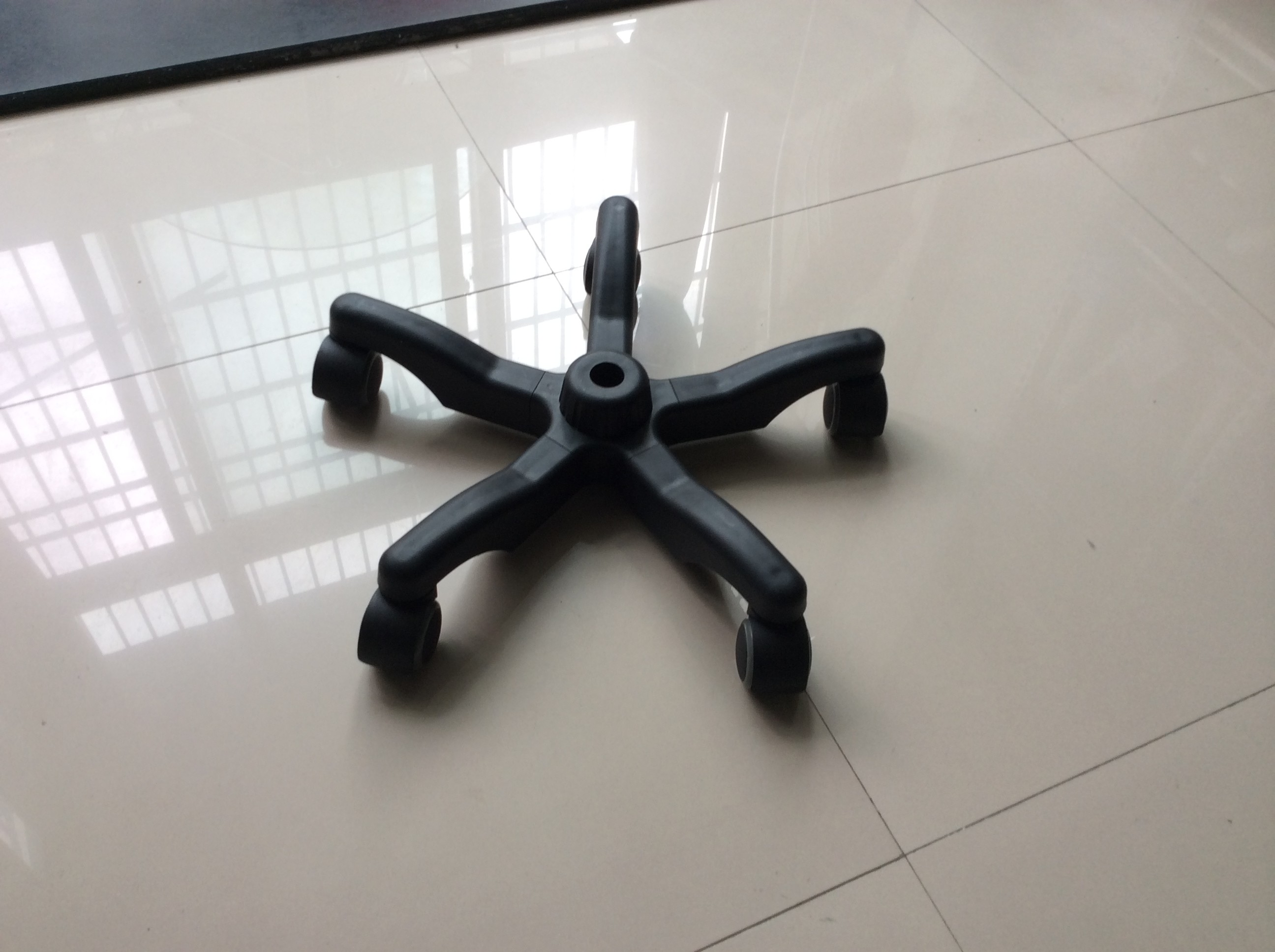 Medical Infusion Stand Bottom Base Iv Carts Medical , Black IV Pole Parts