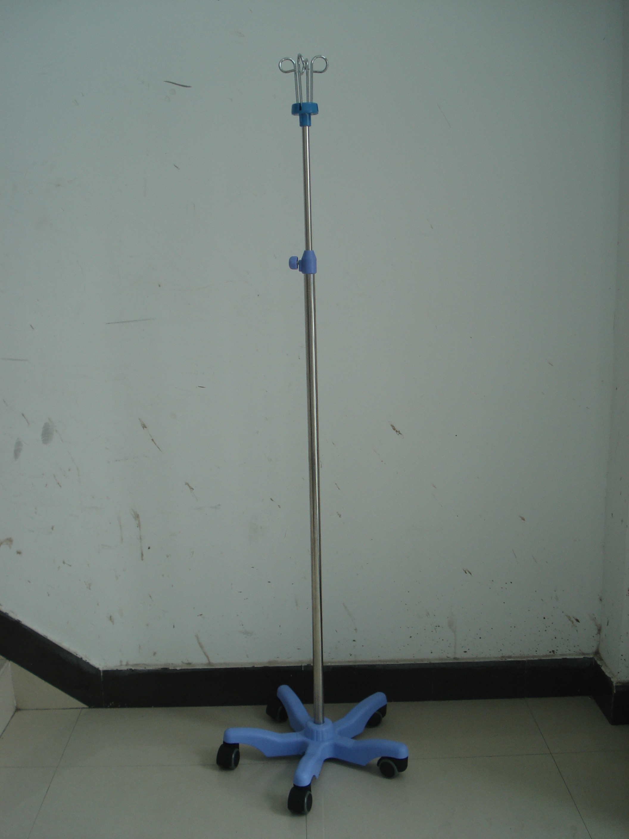 Hospital furniture IV pole mobile Height adjustable IV standard 304