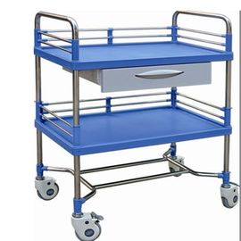 ABS Plastic Drawer Emergency Medicine Trolley Stainless Steel Frame Medical Instrument Cart