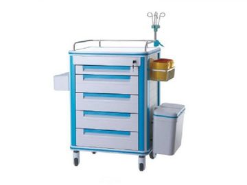 Mute Wheel Anesthesia Hospital Medicine Trolley Aluminum Alloy Frame Emergency Crash Cart