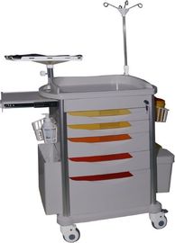 Hospital Emergency Trolley Equipment Luxurious ABS Plastic Drawer Cart With Wheels Drug Delivery Cart