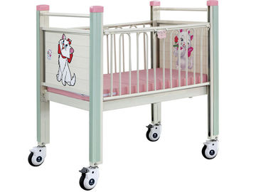 Pink Cartoon Movable Baby Bed , Steel Epoxy Baby Care Bed With Castor hospital baby bed hospital infant bed