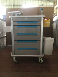Stainless Steel Medical Trolley Cart , Hospital Icu Emergency Trolley Drug Delivery