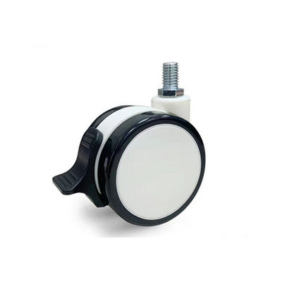 PU TPR Material M12X25MM Medical Caster Wheels With Brake Central Locking